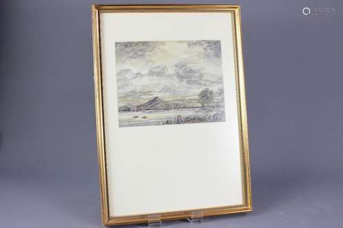 Victor Mathias 20th Century watercolours, a pair of watercolours depicting figures and boats in the distance, approx 24 x 18