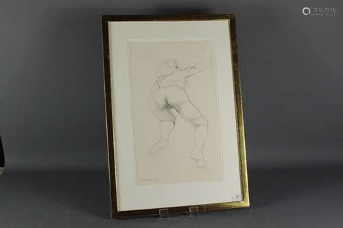 Ralph Brown (1928-2013), pencil sketch depicting a sleeping woman, approx 28 x 47 cms, signed Ralph Brown '82 lower left, glazed and framed