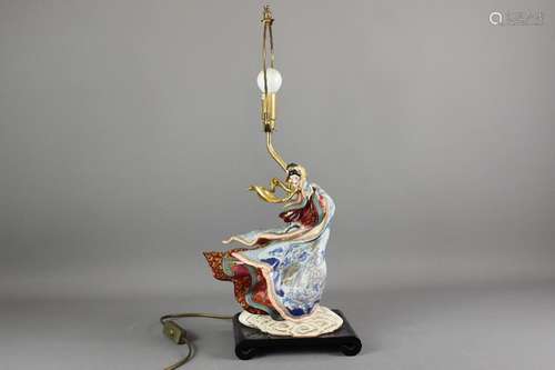 A Franklin Mint lamp base, entitled 'Empress of the Snow,' approx 31 cms h