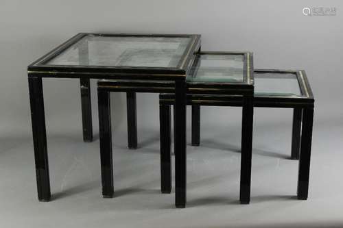 Pierre Vandel Paris Nest of Tables; the vintage tables measure approx 50 x 40