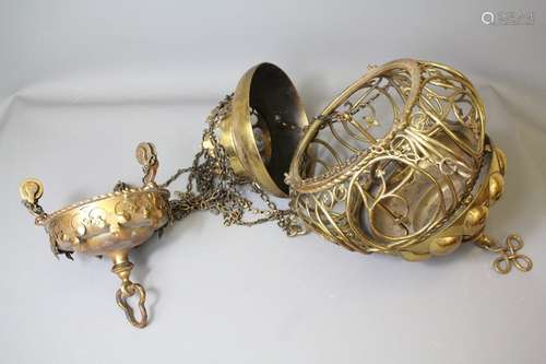 A Brass Ecclesiastical Light Fitting