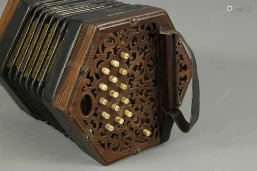 An English concertina, with steel reeds