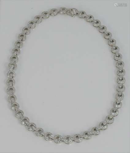 18 Karat White Gold Necklace, with forty- four