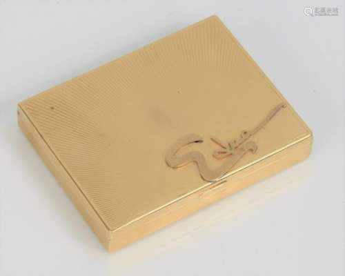 14 Karat Gold Makeup Box, (no mirror), marked Edna on