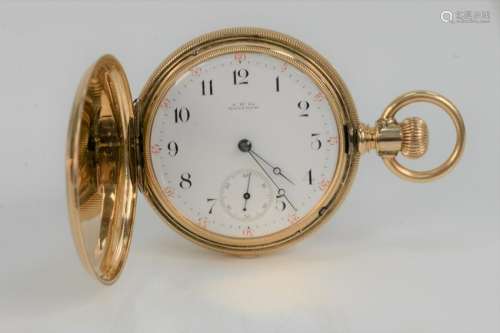 Waltham 14 Karat Gold Closed Face Pocket Watch,