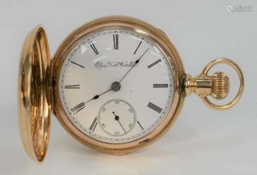 Elgin 14 Karat Gold Closed Faced Pocket Watch, sold by