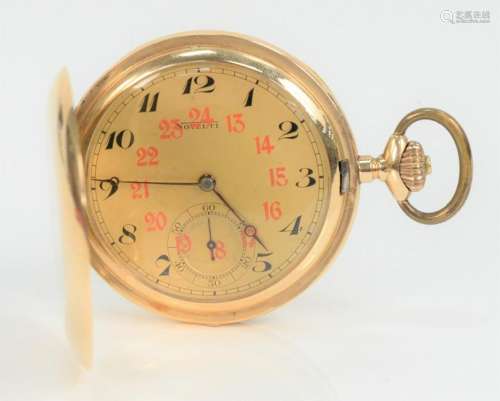 Novelty 14 Karat Gold Closed Face Pocket Watch, with