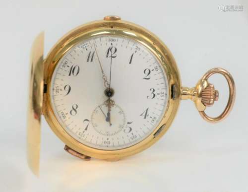 18 Karat Gold Closed Face Pocket Watch, having