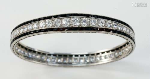 Platinum Bangle Style Bracelet, set with fifty-eight