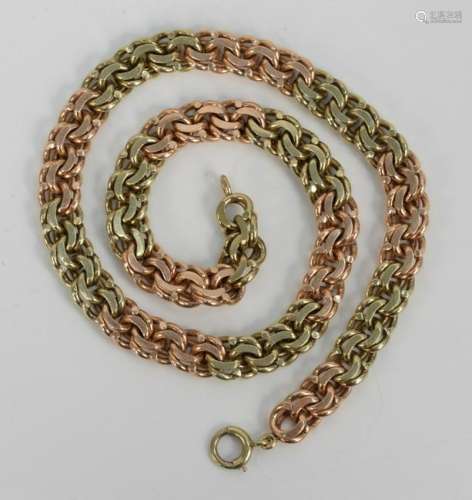 14 Karat Gold Chain Necklace, large double links of