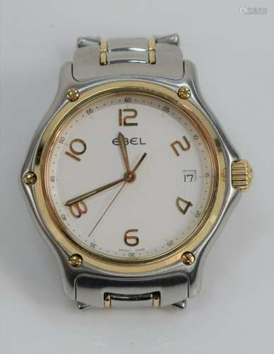 Ebel Mens Wristwatch, stainless steel with 18 karat