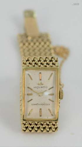 Movado 14 Karat Gold Ladies Wristwatch, with 14 karat