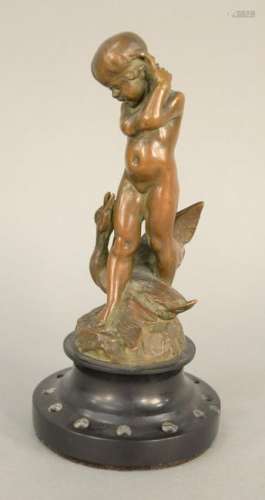 Edward Berge (1876 - 1924) bronze, duck mother goose