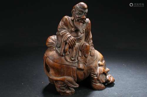 A Chinese Bamboo-fortune Estate Statue Display