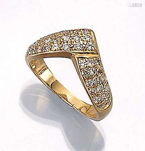 18 kt gold ring with brilliants