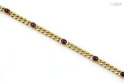 18 kt gold bracelet with rubies