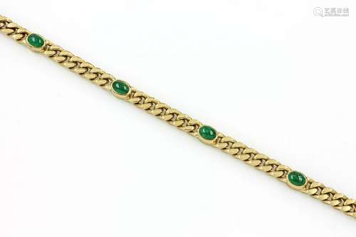 18 kt gold bracelet with emeralds