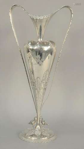 Tiffany and Company Sterling Silver Vase, with two