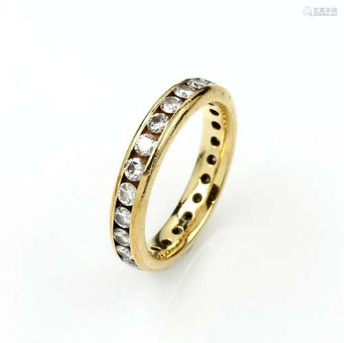 18 kt gold memory ring with diamonds