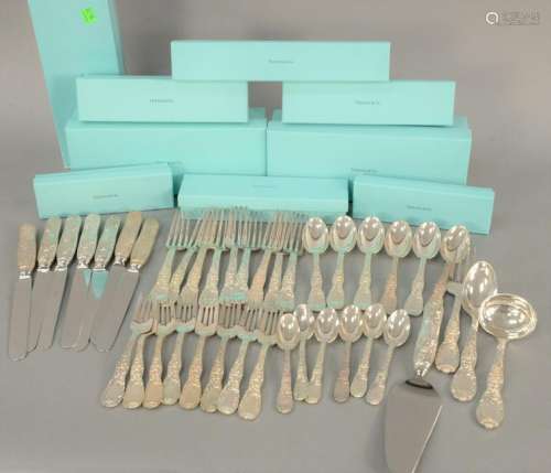 Tiffany Chrysanthemum Forty Piece Sterling Flatware