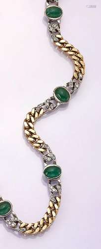 18 kt gold bracelet with emeralds and brilliants