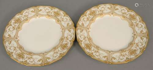 Twelve Royal Doulton Gilt Decorated Plates, 20th