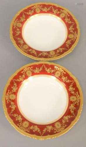 Set of Eleven Royal Crown Derby Soup Bowls, with high