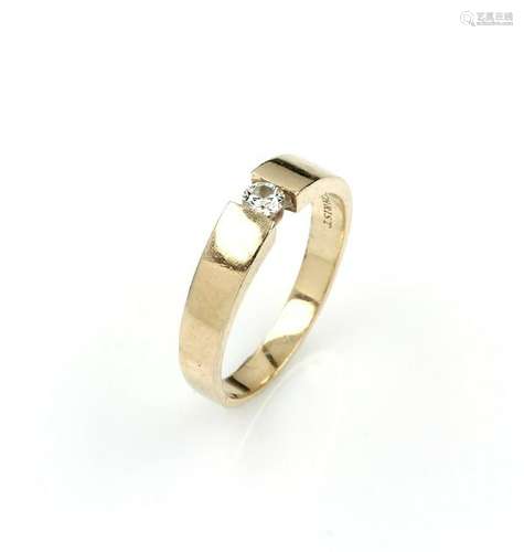 14 kt gold CHRIST ring with brilliant