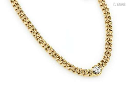 14 kt gold necklace with brilliant