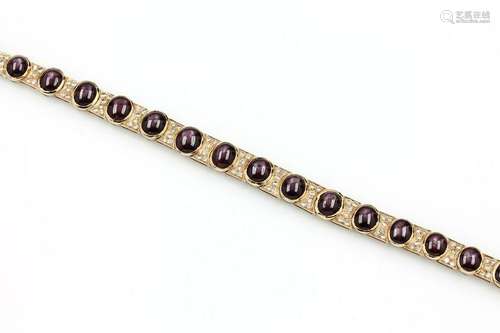 14 kt gold bracelet with star rubies and brilliants