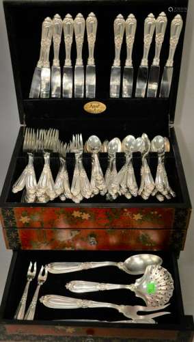 Buccellati Silver Flatware Set, seventy seven total