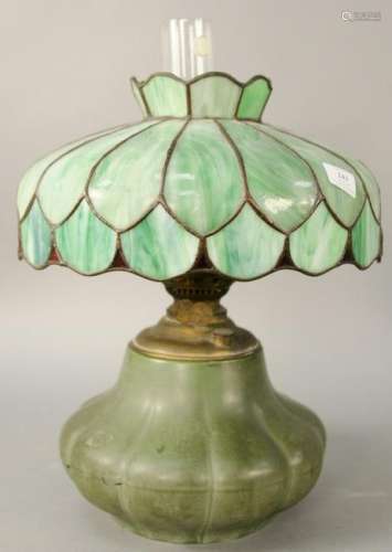 Hampshire Arts and Crafts Table Lamp, having green