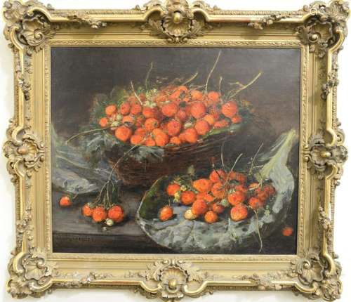 Alexis Kreyder (1839 - 1912), still life, strawberries