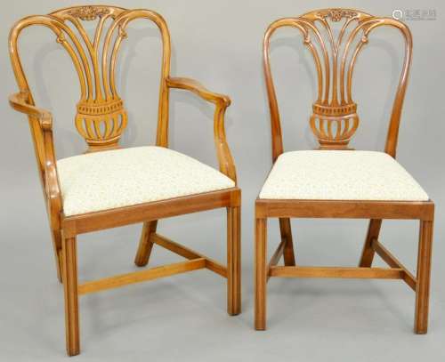 Set of Twelve George III Style Mahogany Dining Chairs,