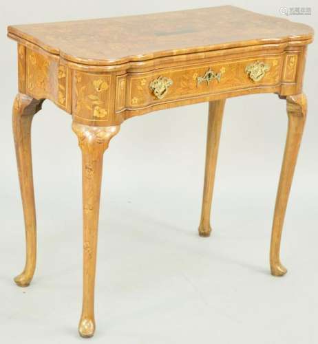Dutch Rococo Mahogany and Marquetry Inlaid Games Table,