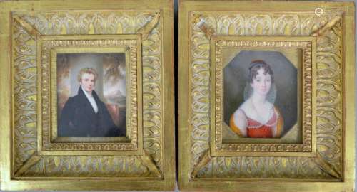 Louis Collas (1775 - 1856), pair of 19th century