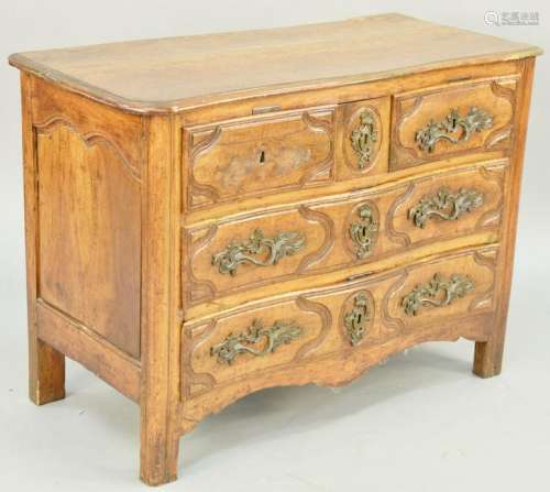Louis XVI Provincial Walnut Commode, three drawers over