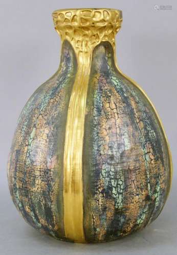 Large Amphora Art Nouveau Confetti Vase, Turn-Teplitz