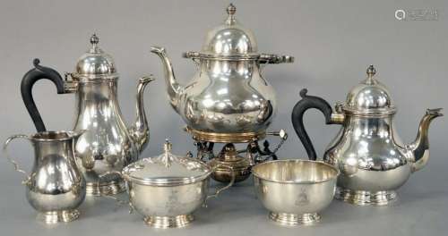 Tiffany and Company Six Piece English Silver Tea and