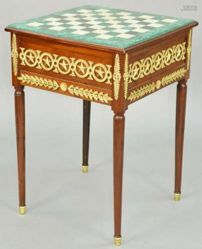 French Empire Ormolu Mounted Mahogany Games Table,