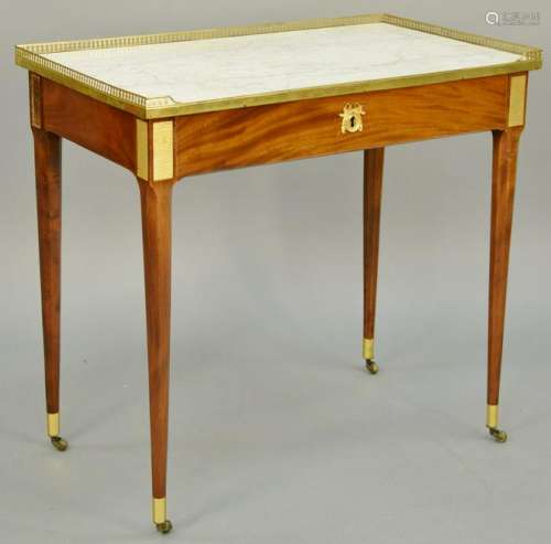 George Jacob Louis XVI Marble Top Table, a'ecrire gilt