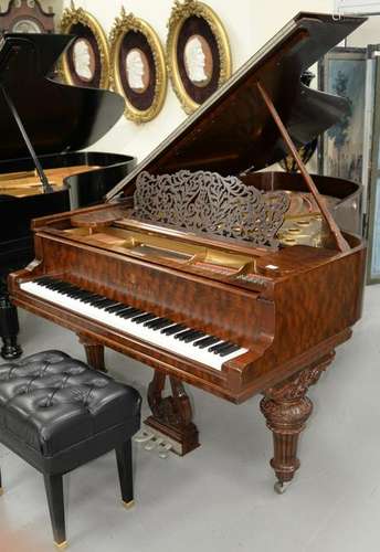 Steinway and Sons Grand Piano, plum pudding mahogany