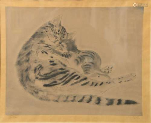 Tsuguharu Foujita (1886 - 1968), Cat with Kitten,
