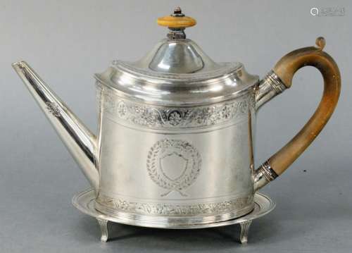 Peter and Ann Bateman Silver Teapot and Stand,