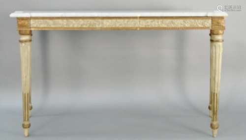 Louis XVI Style Gilt and Cream Painted Table with