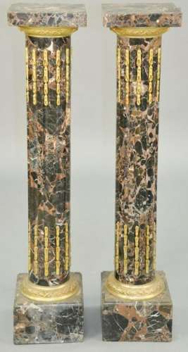 Pair of Neoclassical Style Variegated Black Marble And