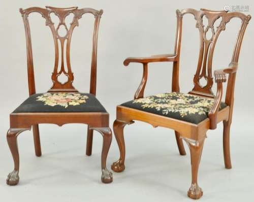 Margolis Set of Six Chippendale Style Side Chairs,