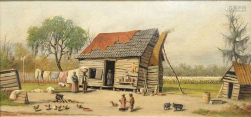William Aiken Walker (1838 - 1921), Cabin, oil on