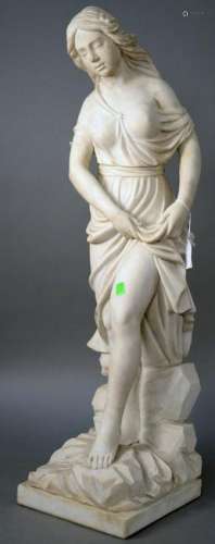 Italian White Carrara Marble Classical Figure, 19th