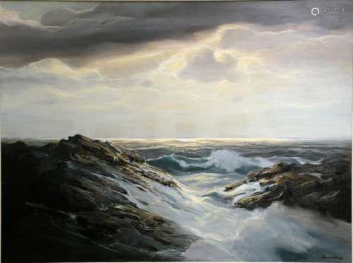 Philip Shumaker (1921 - 1967), raining off coast with